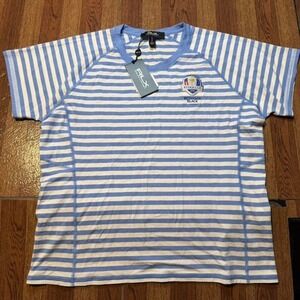RLX Polo Ralph Lauren Blue Striped Pima 2025 Ryder Cup Shirt XL 41381 Brand New